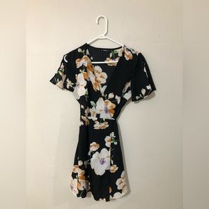 Floral Mini Wrap Dress